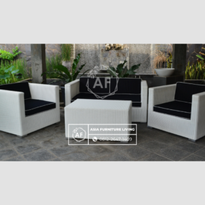 Kursi Sofa Rotan White Minimalis