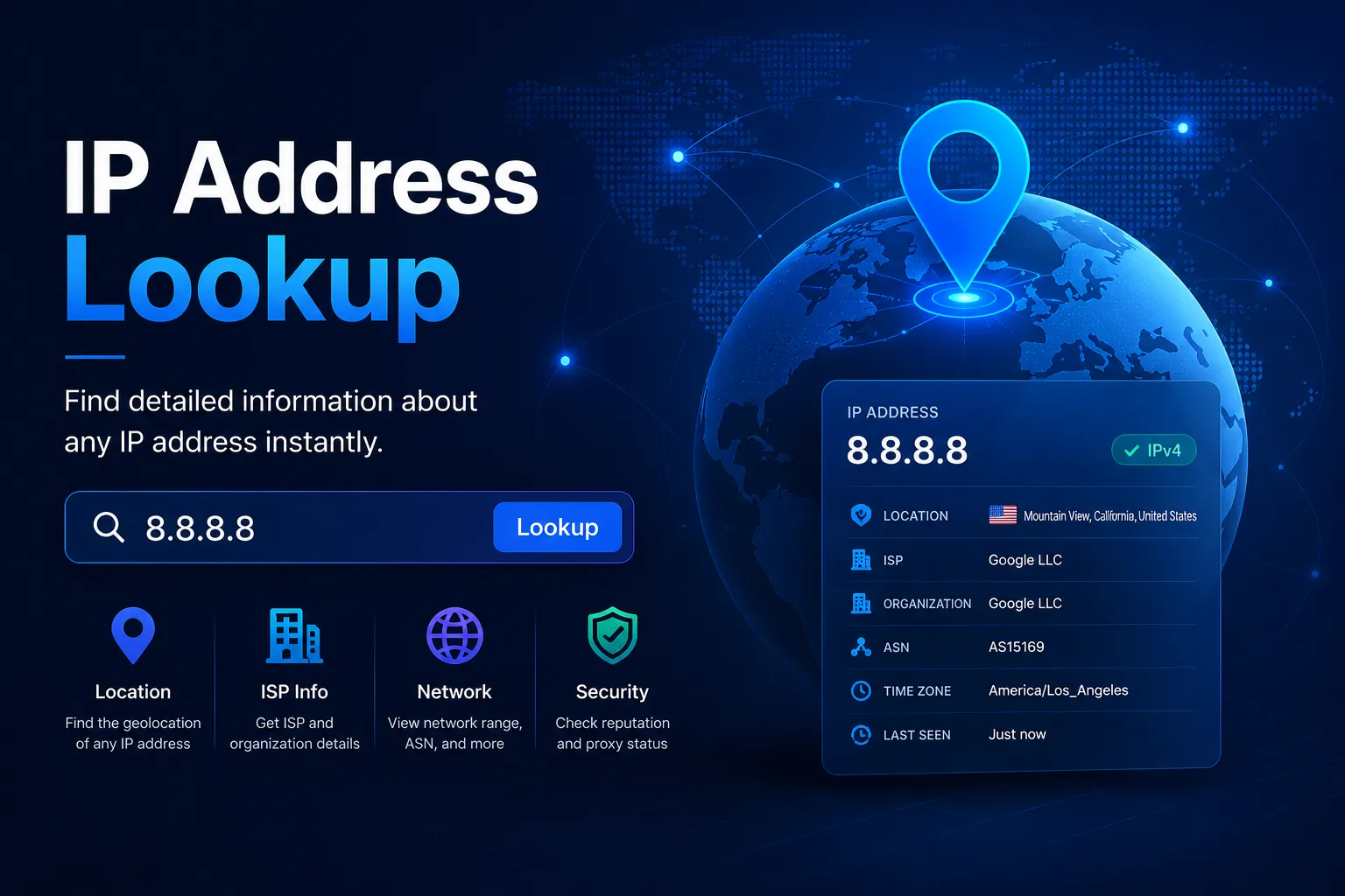 Free IP Address Lookup tool — Check Location of Your Public IP